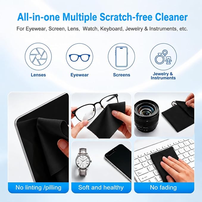 3 Pack Microfiber Liner Cleaning Cloth 15" 16" MacBook Air/MacBook Pro Screen Keyboard Imprint Protection, Keyboard Protector Compatible with MacBook Air 15.3" /MacBook Pro 15"/MacBook Pro 16"-Black - Image 5