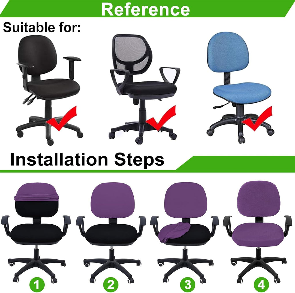 Smiry Office Computer Chair Covers for Desk Rotating Chair Protector - Image 6