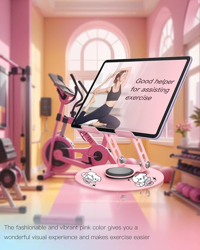 Upgraded 360°Rotating Tablet Stand with Foldable Base - Cute Dog Pattern,Universal for 7-13" Devices (iPad,iPhone,Tablet,Phone) - Ideal for Desk Work,Office,Travel,Home & Painting - Image 4