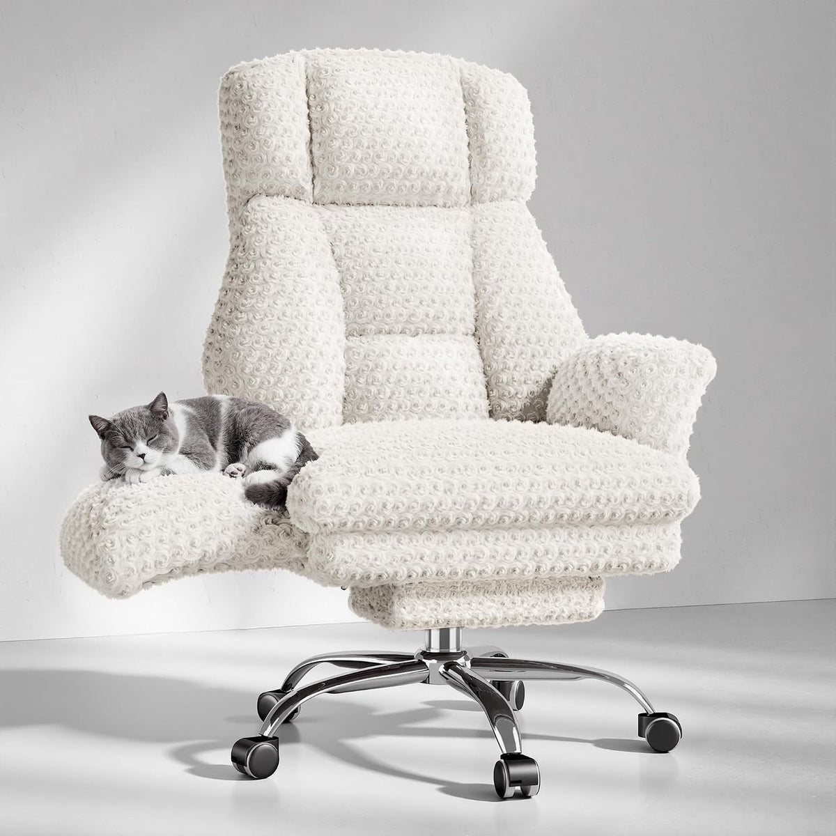 Big and Tall Office Chair, Flip Armrests for Pets & Cross Legged Sitting by HOMRELEXA