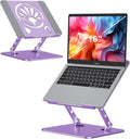 Adjustable Aluminum Laptop Stand for Desk,Ergonomic Riser, Purple | Open Ventilated Design, Fits MacBook Pro/Air & 10"-16" Laptops, Stable Support for Office, Home & Travel by Axbima