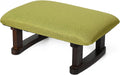 Small Footstool Office Under Desk Ottoman Padded Hassock 16.1"(41cm) x 6.7"(17cm) with Wooden Legs Modern Living Room Bedroom Work Nail Salon Compact Footrest Stool Relaxation Rest Foot Stool (Green) by Coolcapis