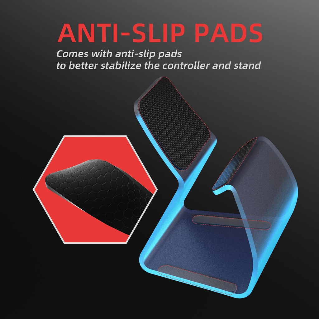 playvital 2 Pack Stand-AL Controller Stand for ps5, for ps4, Aluminium Metal Display Gamepad Holder for Xbox Series X/S, Xbox One, Switch 2 Pro, Universal Desktop Controller Supporter, Silver - Image 4
