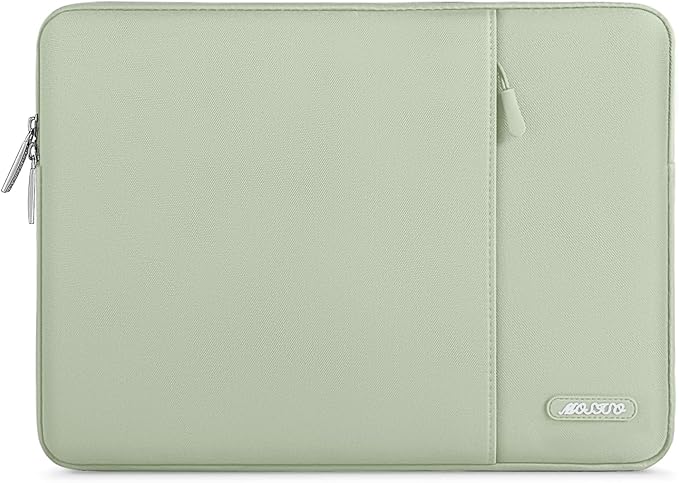 MOSISO Laptop Case 16 inch, 15-15.6 inch Laptop Sleeve Bag with Pocket | Compatible with MacBook Pro 16 M5 M4 M3 M2 M1, HP Acer Dell Lenovo ASUS, Polyester Vertical Computer Bag, Sage Green by MOSISO