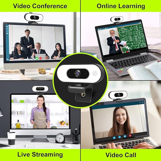 ToLuLu 1080P Full HD Webcam with Ring Light Microphone Streaming Web Camera | for PC Mac Laptop Desktop, USB Computer Webcam with Privacy Cover and Tripod for Zoom Meeting Skype Teams Twitch - Image 7
