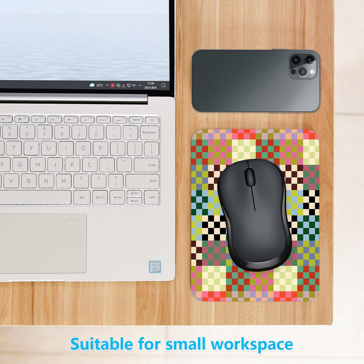 Small Mouse Pad, 6 x 8 Inch Thick Rubber Premium-Textured Non-Slip Portable & Washable Mini Mouse Mat for Women Men Wireless Laptops Keyboard Tray Gaming Work Office Travel,Vintage Multi - Image 3
