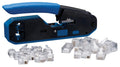 IDEAL Electrical 33-396 Data/Voice Modular Plug Crimp Tool Kit, Crimping Tool for CAT3/5e/6 Cables, RJ-45 (8P8C) & RJ-11 (6P6C, 6P4C, 6P2C) w/ 20 Plugs by Ideal Industries