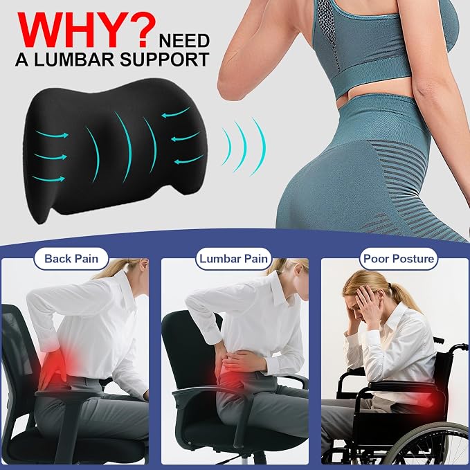 BYMECOST Lumbar Support Pillow for Car, Memory Foam Car Back Cushion | Car Seat Back Pillow for Driving, Adjustable Strap, Ergonomic Lower Back Support Pillow, Office Chairs and Wheelchairs - Image 6