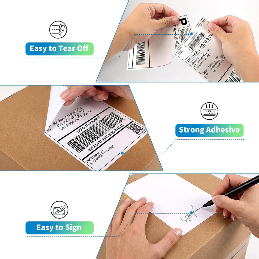 HORLIMER 4x6 Thermal Labels, 2500 Pcs Shipping Paper Labels in 5 Stacks - Image 3