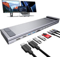USB C Docking Station Dual Monitor, 9 in 1 Laptop Stand with 2 HDMI | Laptop Dock Stand with 4K@60Hz HDMI, 2*USB 3.0, 100W PD, USB-C 3.0, SD&TF Universal Dock Station for Acer/Dell XPS/HP/Mac by Mukiya