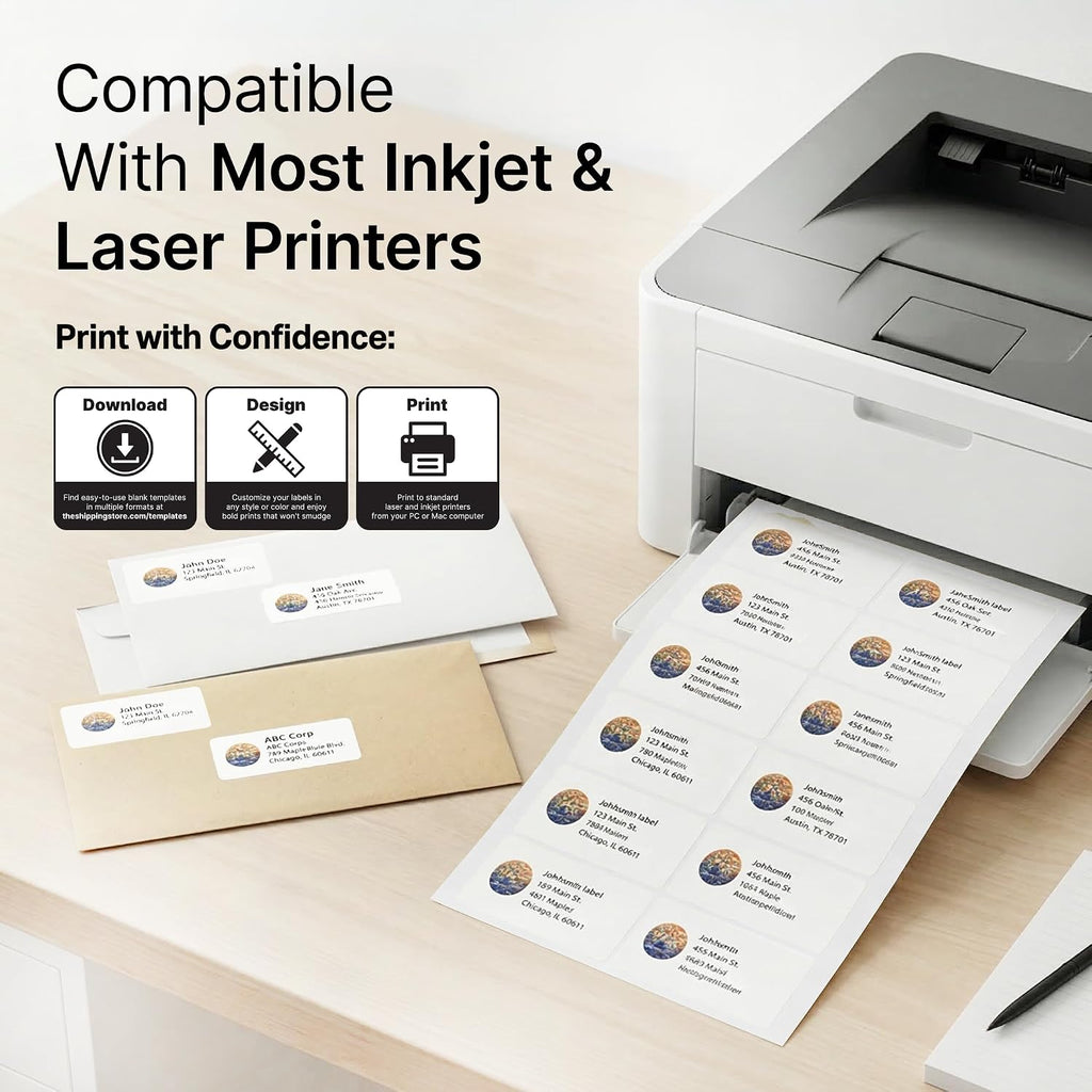 3" X 2" Matte White Printable Shipping Labels (250 Sheets, 2500 Stickers) - Image 3