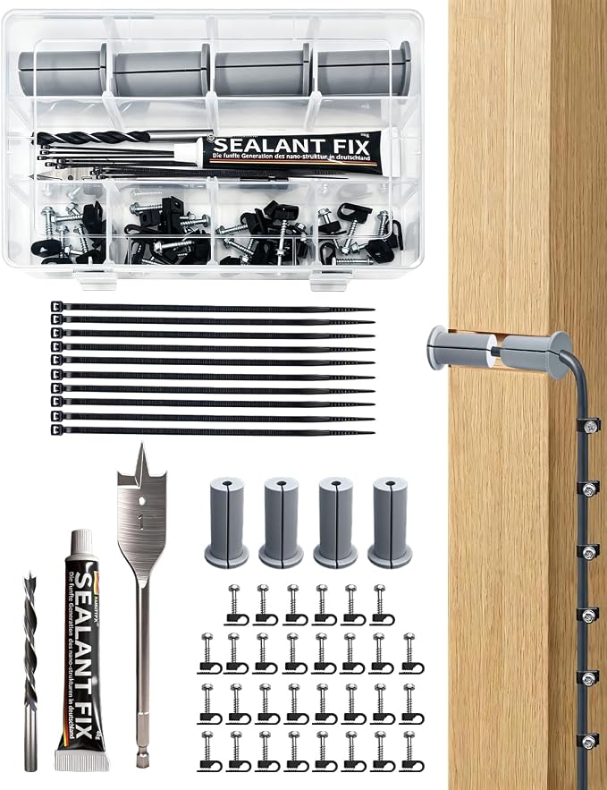 Starlink Cable Routing Kit Wall Pass Through Grommet Mounting Kit | Includes 1" Spade Bit & 5/16" Bit, wire clips and cable ties. Fits Starlink Gen 2/3 & Mini Dish for Ethernet installation by Unknown