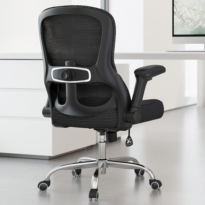 400LB Office Chair: Mesh Ergonomic Desk Chair Comfy with Lumbar Support | Computer Chair Ergonomic Gaming Chairs for Adults with Wheels&Flip up Armrests-Swivel Executive Task Chairs (Leather-Black) - Image 8