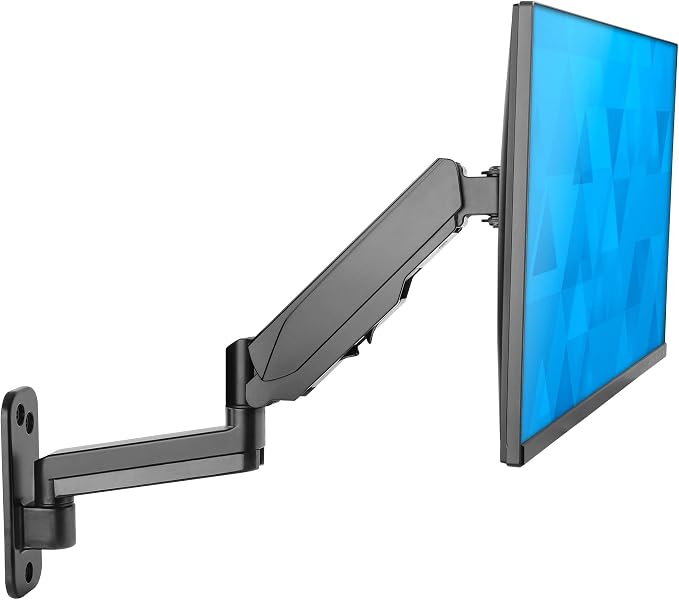 Mount-It Computer Monitor Wall Mount, Gas Spring Arm, Full Motion | for 17-32 Inch Screens, 11 in Height Range, Cable Management, Tilt Swivel, VESA 75x75 100x100, 17.6 Lbs, Alloy Steel, Black by Mount-It