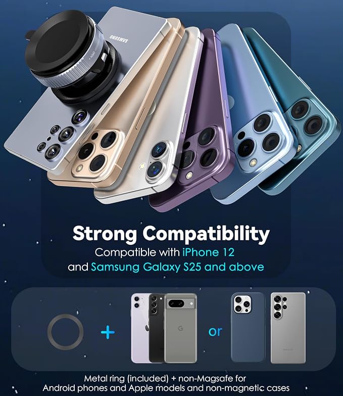 CloudValley Magnetic Car Phone Mount, Compatible with MagSafe | 360° Adjustable Foldable Holder for Dashboard, 80LBS Suction & 2800gf Magnet, Car Accessories for iPhone 17 16 15 14, Black - Image 7