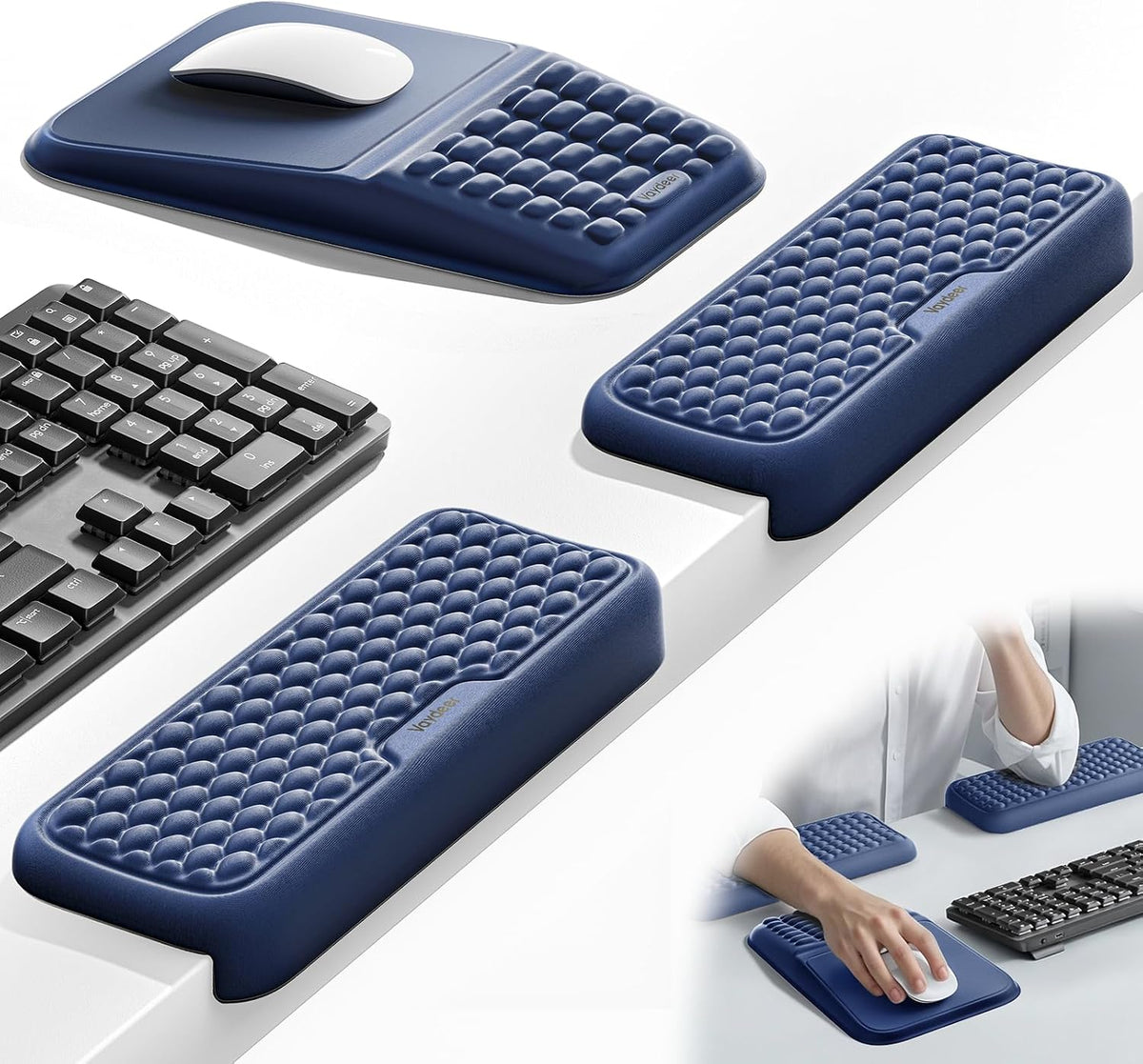 Vaydeer Ergonomic Mouse Pad with Wrist Rest and 2Pcs L-Shaped Elbow Rest by Vaydeer