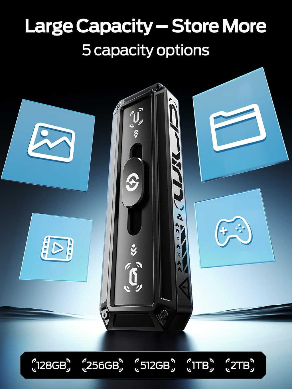 MOVE SPEED USB Drive 1TB External SSD 560MB/s Read Speed, USB 3.2+USB C Dual Ports External Drive, Portable SSD 3-Stage Push-Pull Design for iPhone 15/16/17 Series/Mac/Android - Image 7