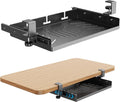 BYMECOST Sliding No Drill Under Desk Laptop Mount, Metal Storage Shelf by BYMECOST