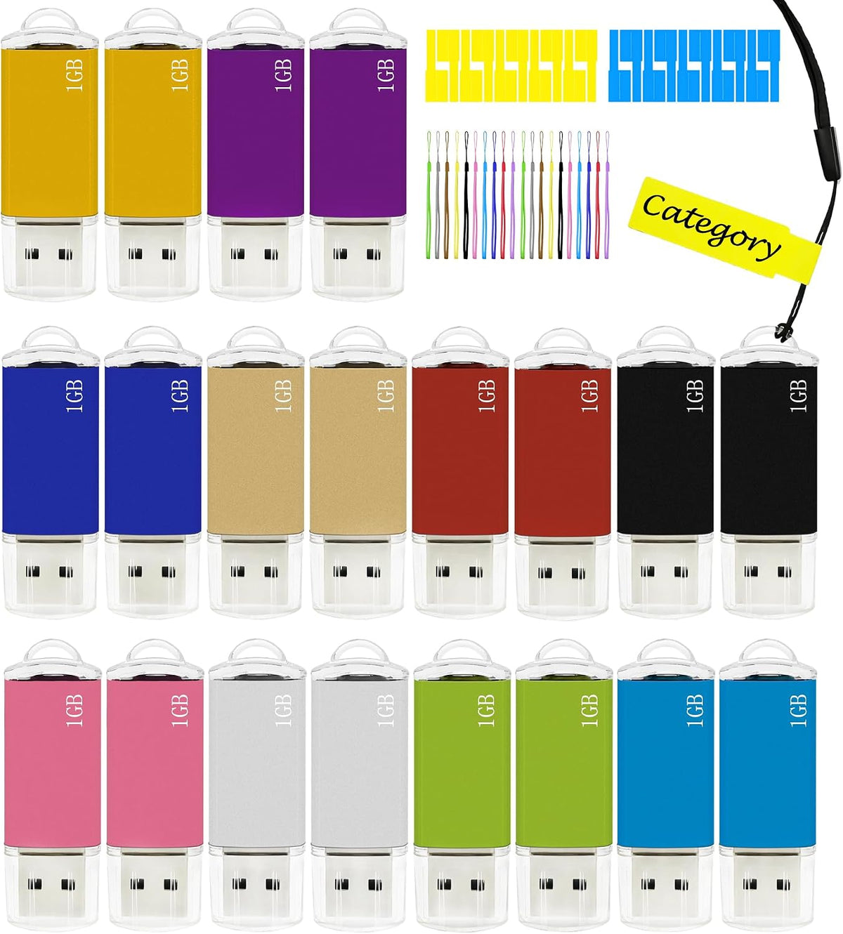 1GB USB Flash Drive 20 Pack Nicepicten Bulk USB Stick 2.0 Thumb Drive Pack by Nicepicten
