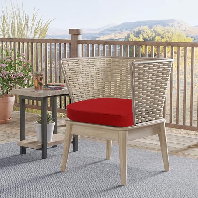 idee-home Outdoor Chair Cushions Set of 2, 17" x 17" D-Shaped | Thick Outdoor Seat Cushions Waterproof Patio Furniture with Ties Dining Pads - Image 7