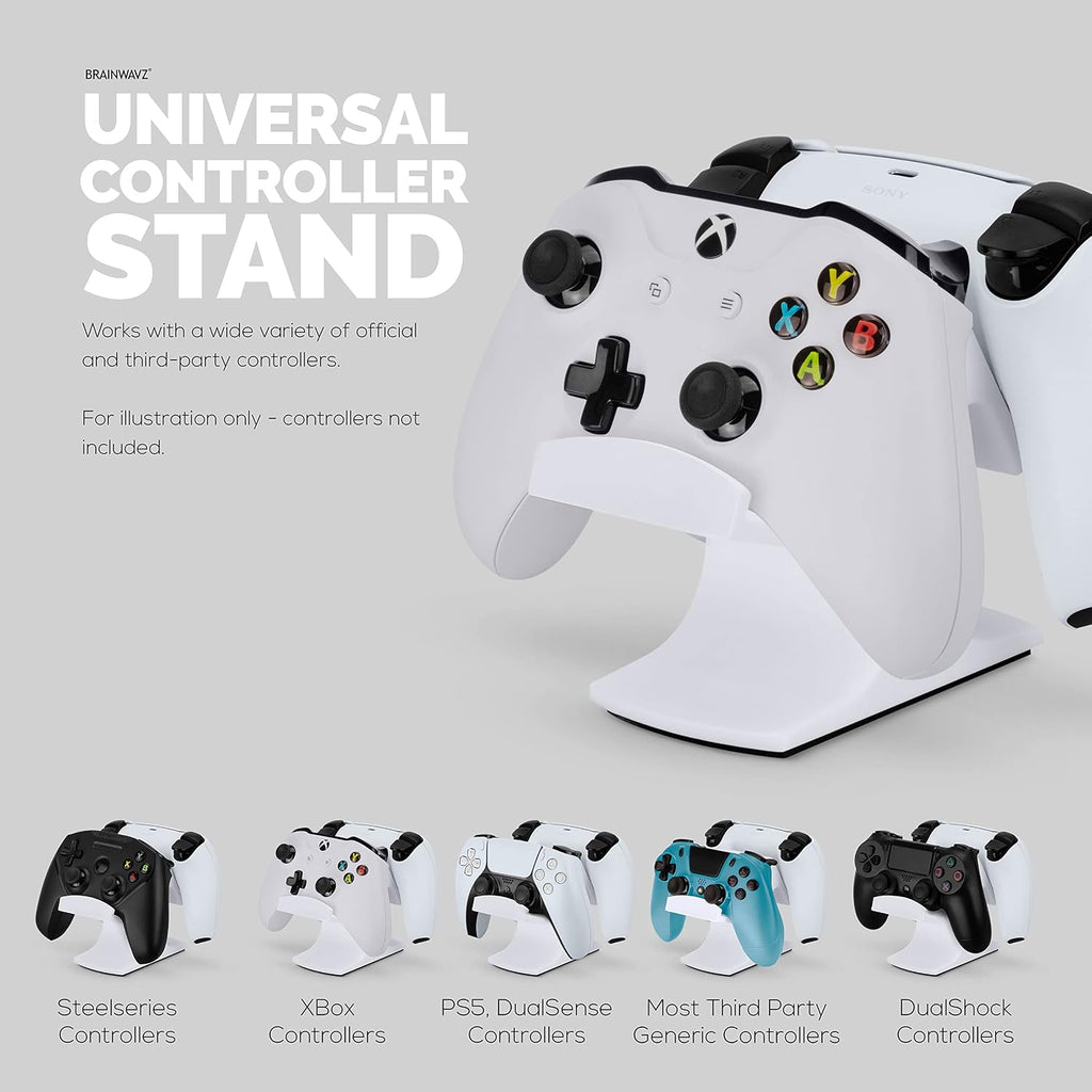 Dual Game Controller Desktop Holder Stand - Universal Design for Xbox ONE, PS5, PS4, PC, Steelseries, Steam & More, Reduce Clutter UGDS-03 (White) - Image 5
