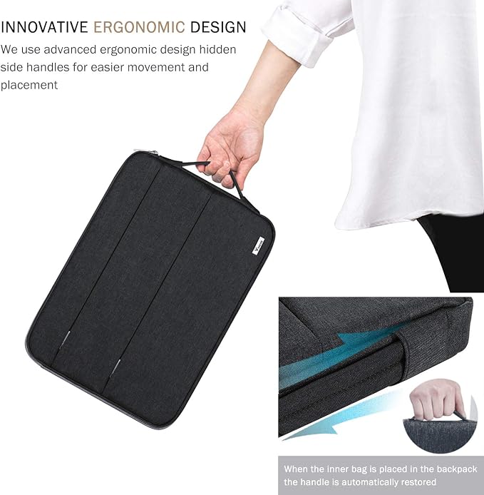 Voova 13.3-13 Inch Laptop Sleeve, Laptop Case, MacBook Case, Black | Slim splash-proof 13-inch laptop sleeve compatible with MacBook Pro M1-M5 Max, HP, Lenovo, Acer and Asus for daily use - Image 6