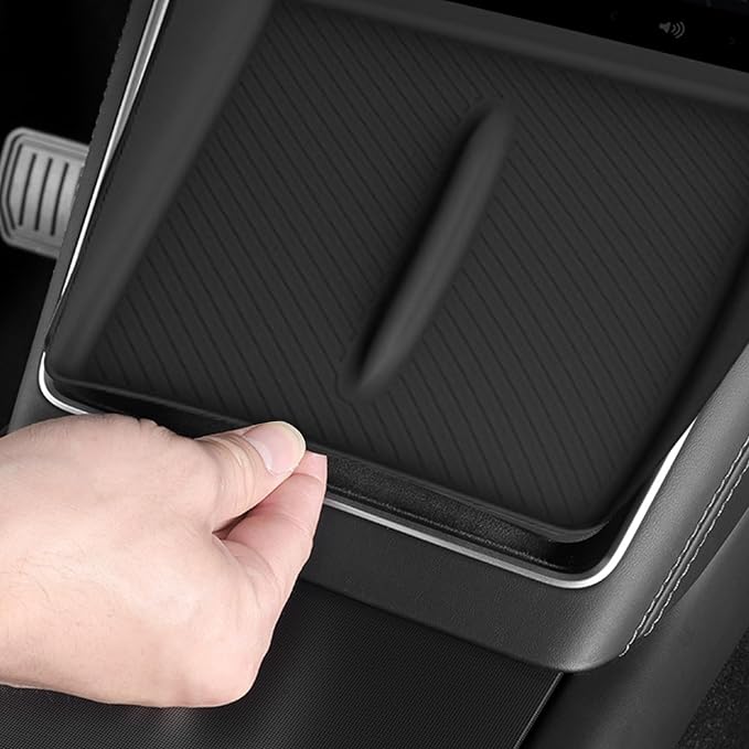Wireless Charging Pad for 2025-2026 Tesla Model Y Juniper, Ultra-Thin Model Y Juniper Protective Silicone Mat Cover Accessories (Black) - Image 6