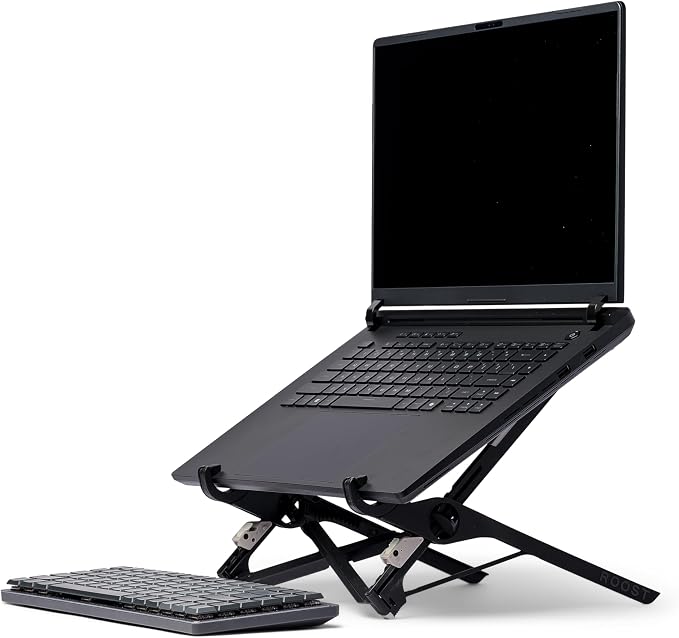 Roost V3 Plus - Ultra Portable and Adjustable Laptop Stand - Quick-Release Height Adjustment, 5 to 14 inch Screen Lift, Patented Rigid Folding Structure and Self-Adjustings Laptop Grips | Onyx Color - Image 6