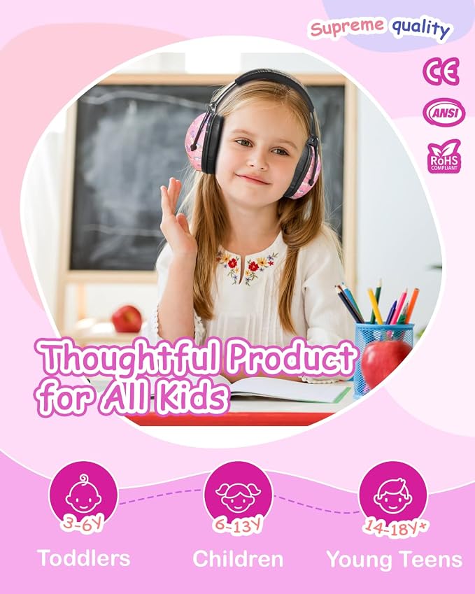 ZOHAN Kids Ear Protection 3 Pack, Noise Canceling Headphones for Monster Jam, Concerts, Fireworks, Air Shows, Autism - Image 3