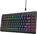 Redragon K524 75% Wired Gaming Keyboard, RGB Backlit, Whisper-Quiet, Black | Membrane Keyboard with Programmable Macro and Multimedia Keys, Anti-ghosting, Spill Resistant,Compact for Win/MAC/PS/Xbox by REDRAGON