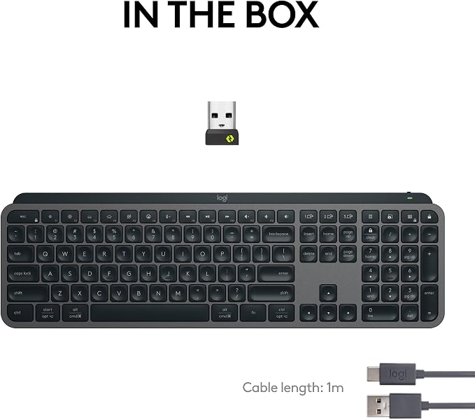 Logitech MX Keys S Wireless Keyboard Low Profile Fluid Precise - Graphite | Fluid precise quiet typing, programmable keys, backlighting, USB C rechargeable, for Windows PC, Linux, Chrome, Mac - Image 10