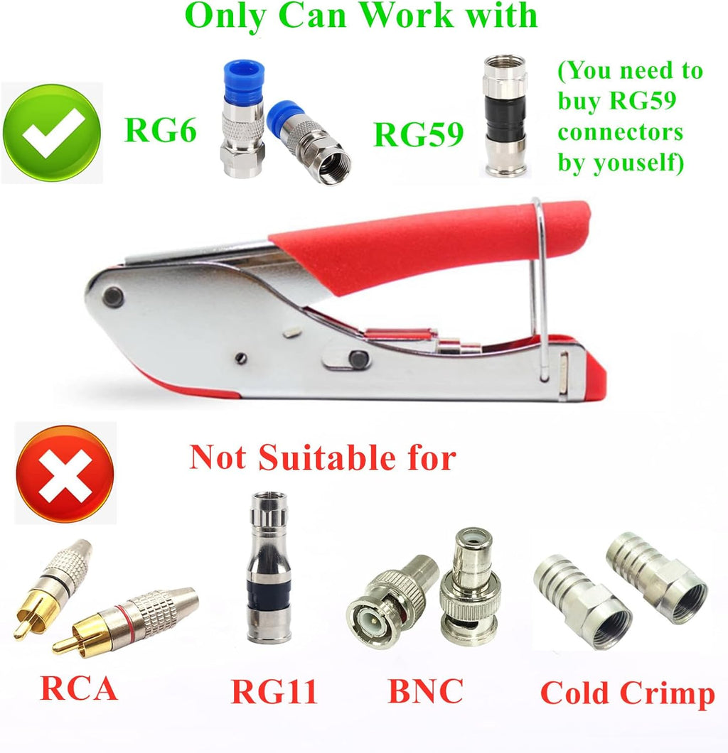 Gaobige Coax Cable Crimper Tool Kit, rg6 rg59 Coaxial Compression Tool - Image 3