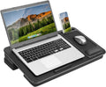 LAPGEAR Extra Large Adjustable Lap Desk – Black Carbon, Fits 17.3" Laptops by LapGear