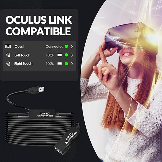 50FT USB 3.0 Extension Cable,Active Type A-Male to A-Female Extender Cord, 2 Signal Boosters,Compatible Oculus Quest 2/3 VR,Printer, Webcam,Xbox, PS4 and More, - Image 6