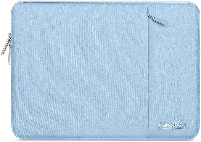 MOSISO Laptop Case 15 inch, Laptop Sleeve Bag with Pocket | Compatible with MacBook Air 15 inch M5 M4 M3 M2 2026-2023, Dell XPS, Polyester Vertical Computer Bag, Air Blue by MOSISO