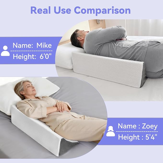 Vekkia Wedge Pillow for Side Sleeping, Back Support with High-Density Foam | Pillow Wedge for Side Sleeper, idea for Pregnancy Support, Back Pain, Bedsore Prevention,Surgery Recovery,Removable Cover - Image 8