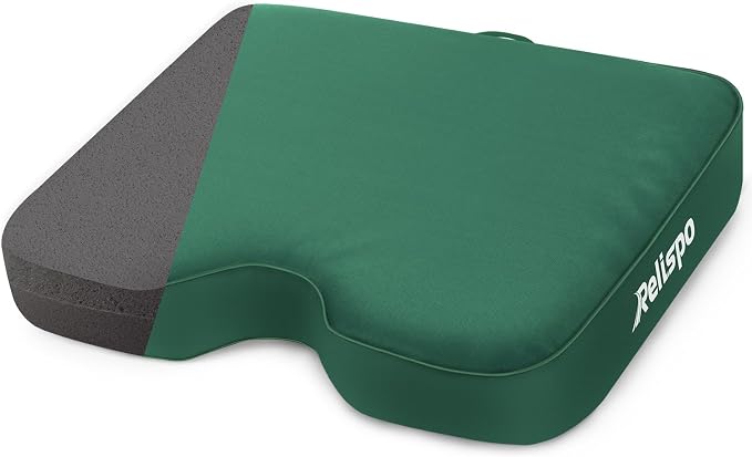 Stadium Seat Cushion for Bleachers, 2-in-1 Reversible Soft & Firm | Bleacher Cushion with Memory & High-Density Foam, Ergonomic Non-Slip Design, Portable for Indoor & Outdoor Sports, Events by Relispo
