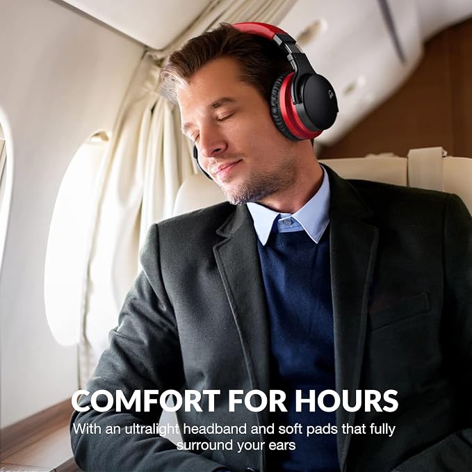 MOVSSOU Million Sold Classic E7 Active Noise Cancelling Headphones | Upgraded HD Sound, Wireless Bluetooth Headphones Over The Ear Unequaled Comfort, Vivid Deep Bass, for Home Office Travel Gift - Image 5
