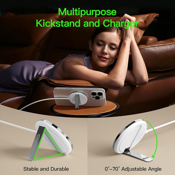 New for MagSafe Charger: Magnetic Wireless Charging Pad for iPhone 17 16 15 14 13 12 Series AirPods 4-2 Pro, Strong Magnet, with PD20W Charging Block, Ultra-Thin Portable【 1 Pack 5FT】 - Image 7