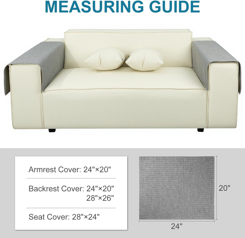 Couch Arm Covers, Arm Chair Covers Set of 2, Non-Slip Sofa Arm Covers, Washable Armrest Cover, Recliner Arm Cover, Sofas Headrest Cover for Sofa/Armchair/Loveseat/Sectional (Grey, 24" x 20" -2pcs) - Image 7