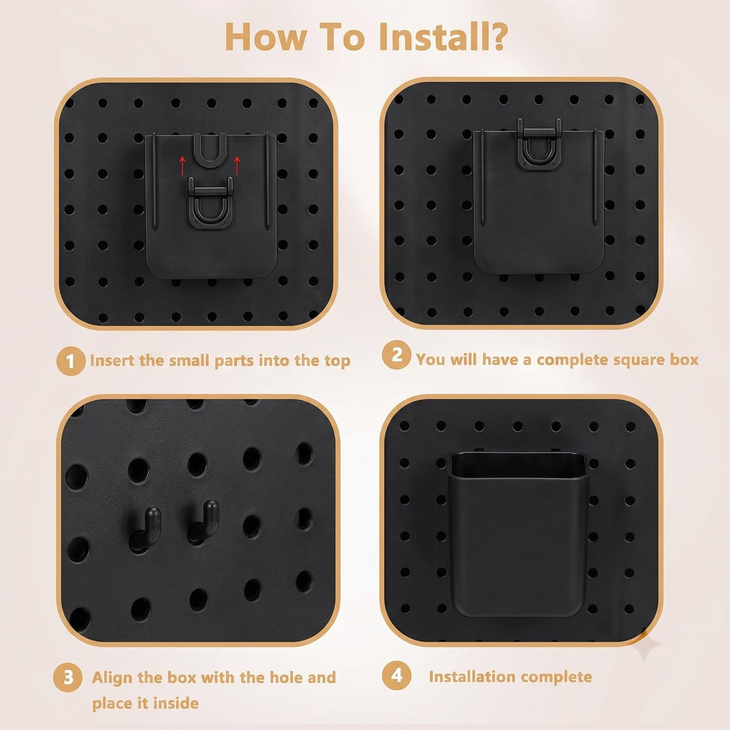 FZK 28-Packs Peg Board Organizer Accessories Kit, Black - Image 4