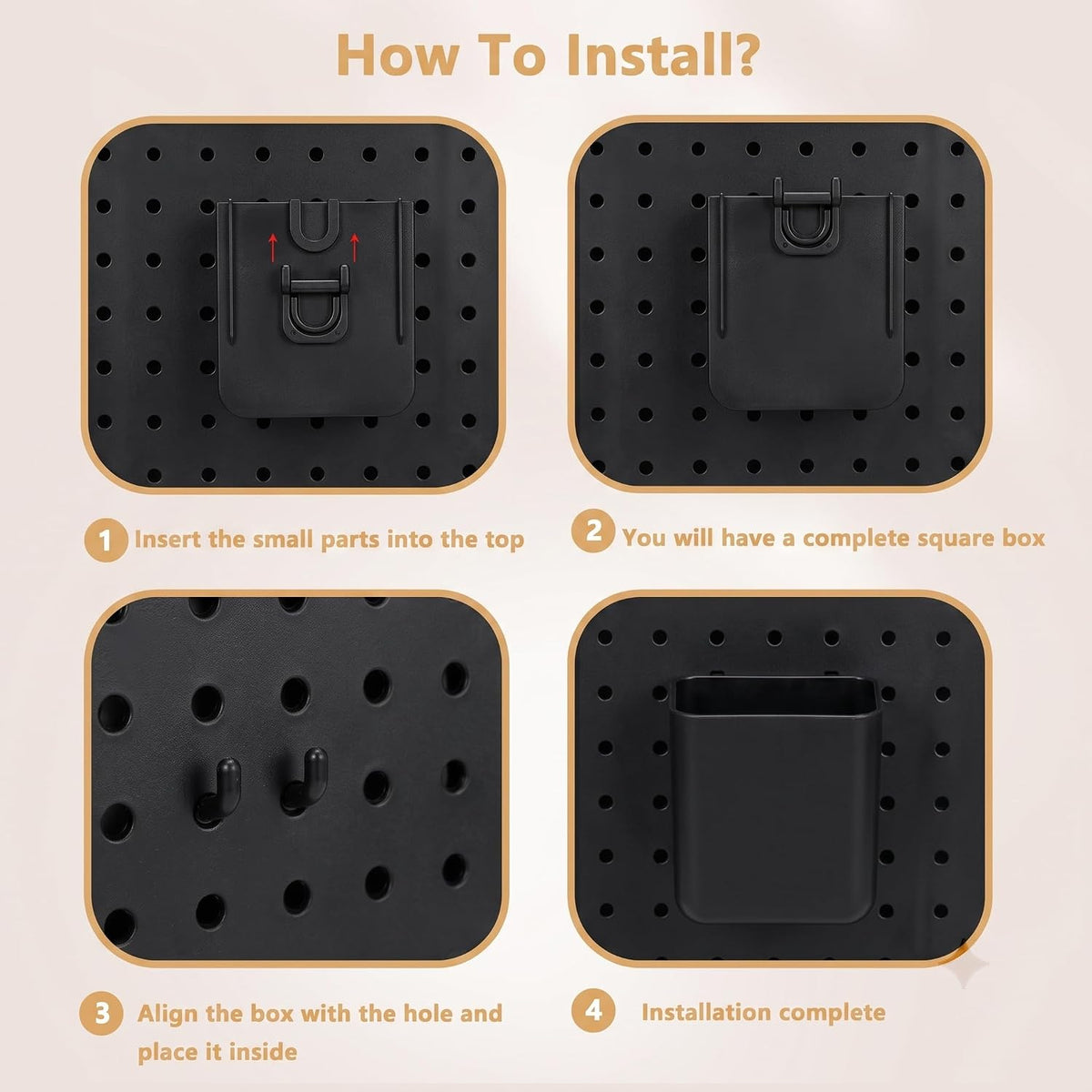 FZK 28-Packs Peg Board Organizer Accessories Kit, Black - Image 4