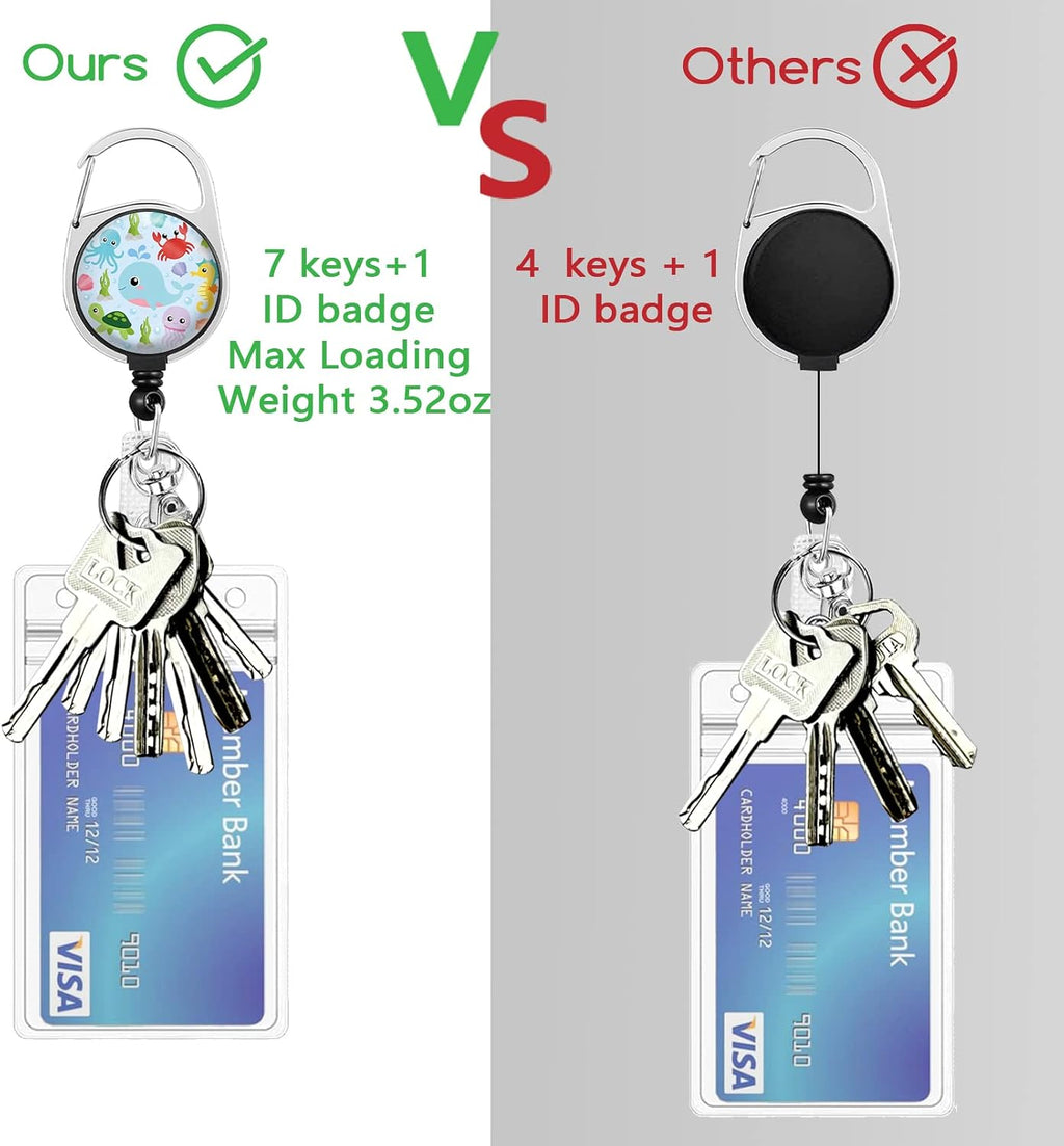 Ocean Lanyards for ID Badges, Badge Holder Retractable Reel Clip - Image 9