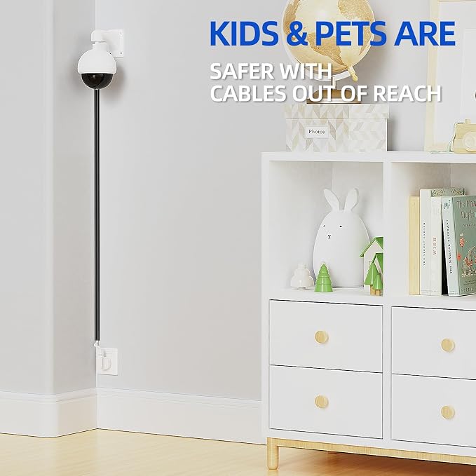 Delamu Wire Covers for Cords on Wall, 128in Cord Hider Cord Covers for Wires on Wall, Mini Cable Wire Hider, Self-Adhesive Easier Installation Cable Cover Organizer, W0.48 H0.3in, Black - Image 4