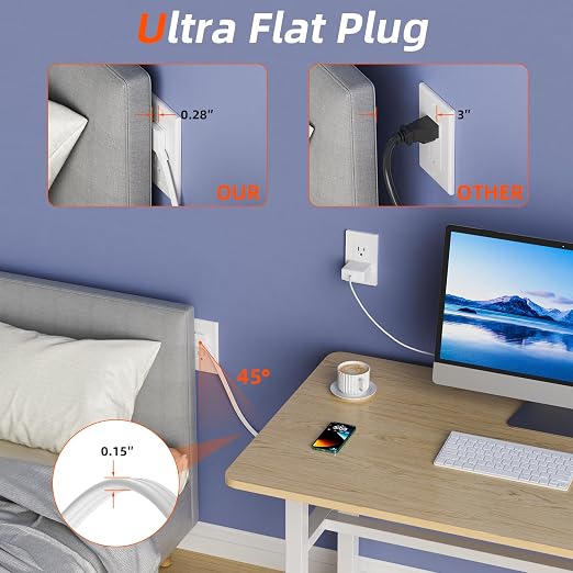 in Wall Cable Management Kit,2 AC Outlets Relocation Kit,Power Extender for Unreachable Outlets,7.8ft in Wall Outlet Extender for TV,Sofa,Desks,Nightstands,Home Theater Cords Organizer - Image 9