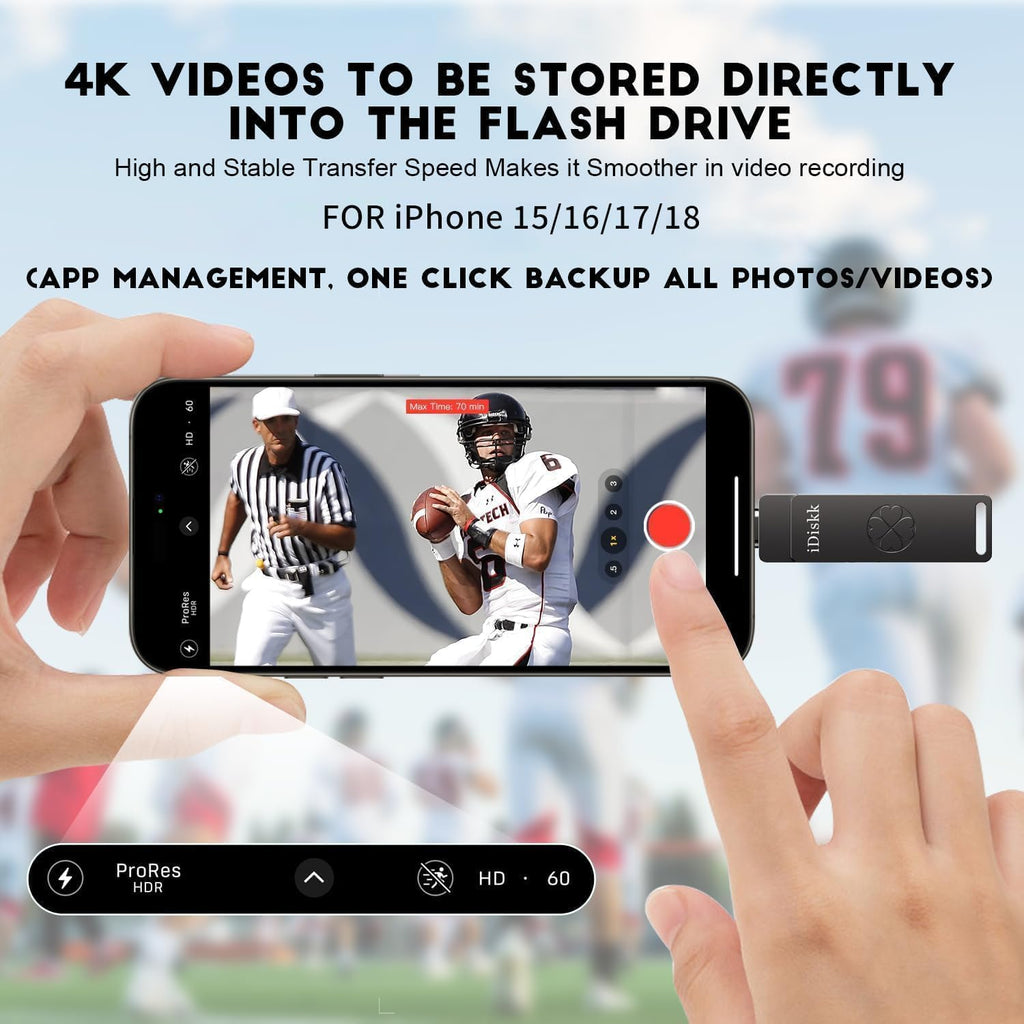 iDiskk Dual USB Flash Drive 256GB External SSD Type-C Memory Drive1000MB/s - Image 2