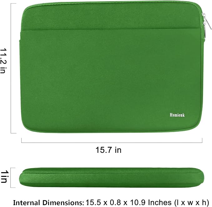 Laptop Sleeve 15.6 inch, Laptop Case Shockproof Protective Notebook Bag with Accessory Pocket, Briefcase Carrying Computer Sleeve for 15.6" HP, ASUS, Dell, Lenovo, Acer -Green - Image 3