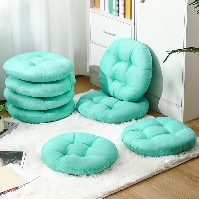 Fumete 8 Pcs Round Floor Cushions for Classroom Kids,Mint Green | 16 Inch Diameter, Students Flexible Seating Pillows, Home Daycare School Reading Yoga Meditation, Soft Cushioned - Image 4