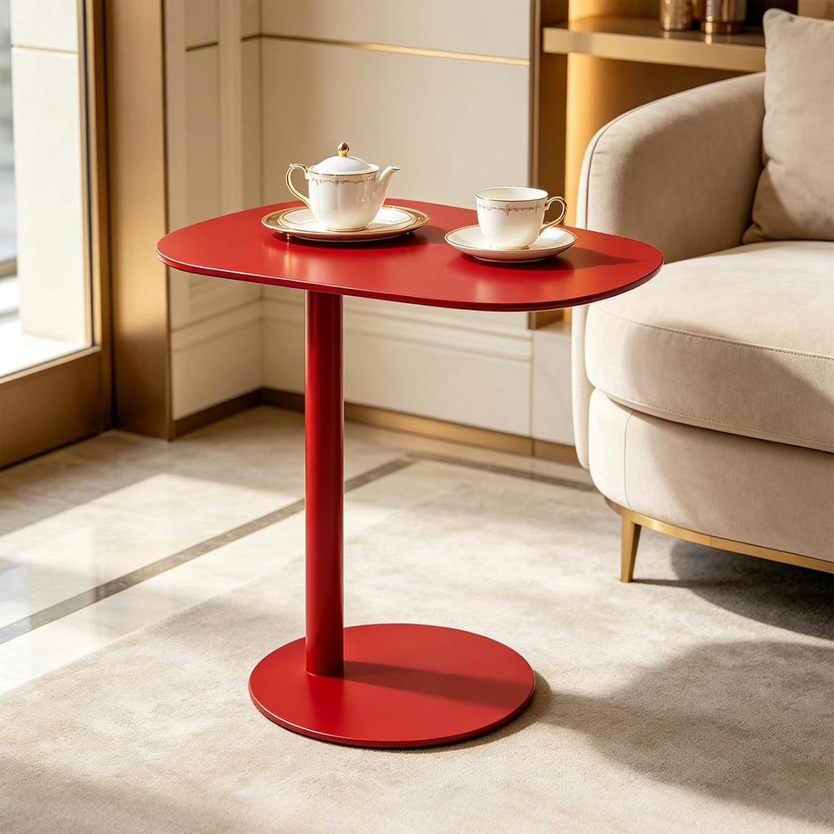 C Shaped End Table Small Side Table Living Room, Metal C Table for Sofa by Generic