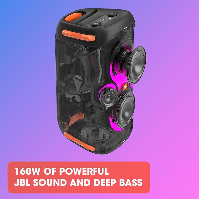 JBL PartyBox 110 - Portable Party Speaker with Built-in Lights, Powerful Sound and deep bass, Black | Powerful JBL Original Pro Sound, Dynamic light show that syncs to the beat, 12 hours of playtime, IPX4 splashproof - Image 4